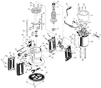 Part Location Diagram of 140920-31 DeWALT Armature and Fan
